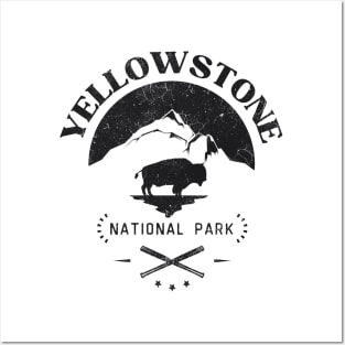 Yellowstone National Park Bison Camping Hiking Posters and Art